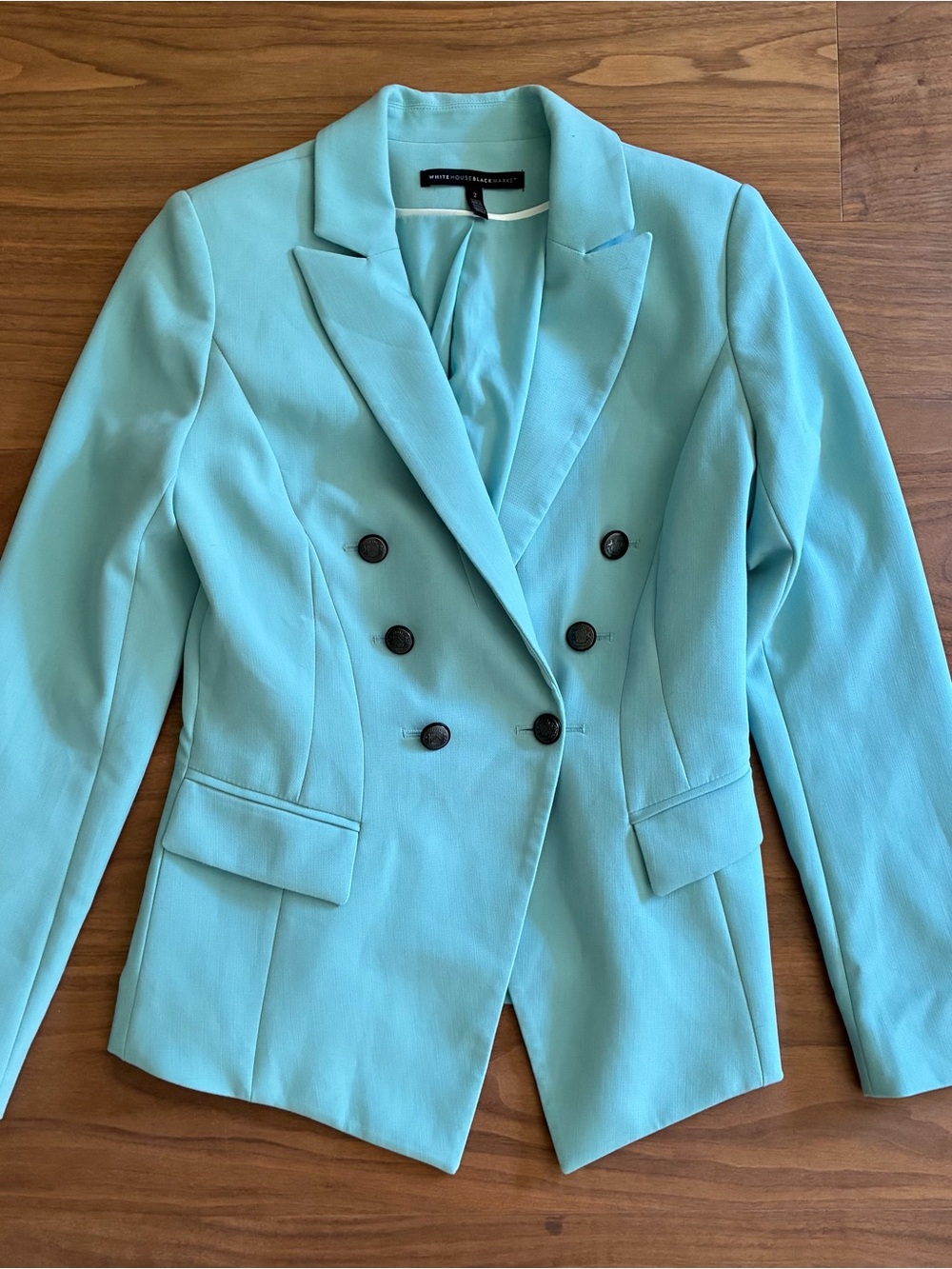 White House Black Market Mint Double-Breasted Blazer